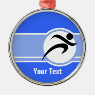 Ornamento De Metal Corredor azul