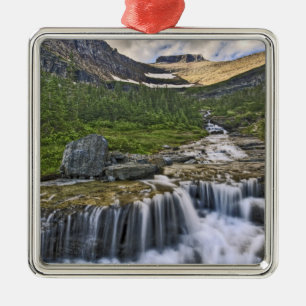 Ornamento De Metal Córrego em cascata, Parque Nacional Glacier,