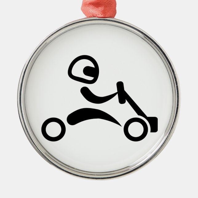Ornamento De Metal Corrida de Kart (Frente)