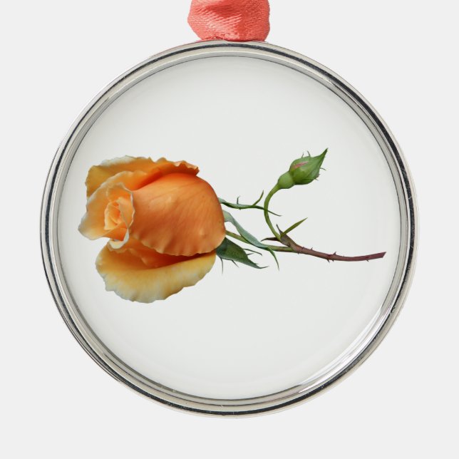 Ornamento De Metal Corte de rosa solteiro (Frente)