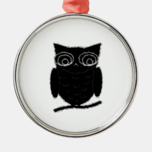 Ornamento De Metal Coruja Inkblot