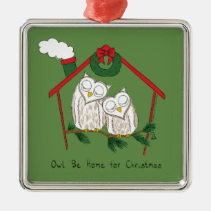 Ornamento De Metal Coruja Natal Cute Kids