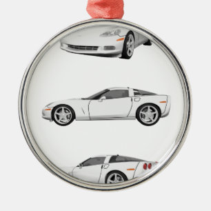 Ornamento De Metal Corveta branca: