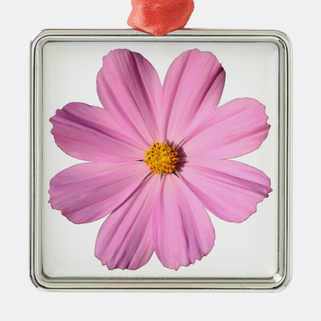 Ornamento De Metal Cosmos Rosa (Frente)