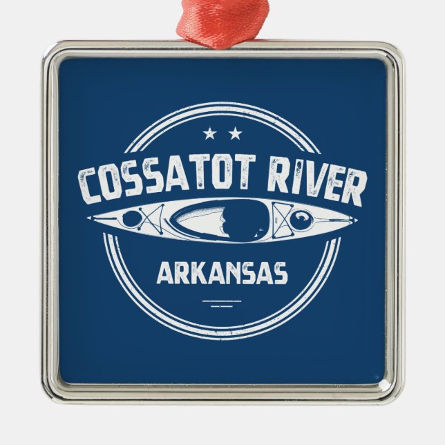 Ornamento De Metal Cossatot River Arkansas Kayaking (Frente)