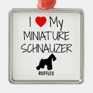 Ornamento De Metal Costume Adoro Minha Miniatura Schnauzer