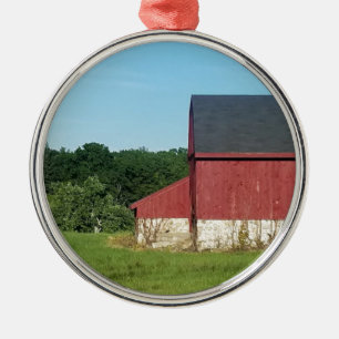 Ornamento De Metal Country Barn