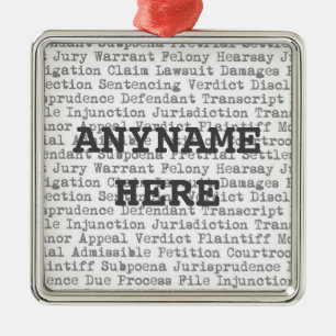 Ornamento De Metal Court Reporter Christmas