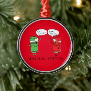 Ornamento De Metal Cozinhar de Natal Engraçado Espetáculos de Chef