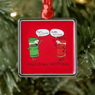 Ornamento De Metal Cozinhar de Natal Engraçado Espetáculos de Chef