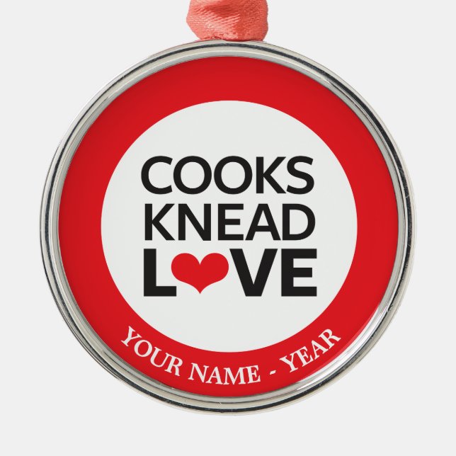 Ornamento De Metal Cozinheiro Amor (Frente)