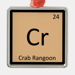 Ornamento De Metal Cr - Aperitivo de Crab Rangoon Símbolo Químico