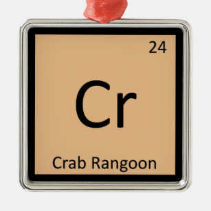 Ornamento De Metal Cr - Símbolo de Química Apetista Crab Rangoon