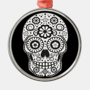 Ornamento De Metal Crânio de Açúcar Sorridente