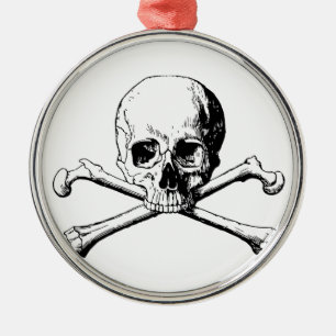 Ornamento De Metal Crânio de Crossbones