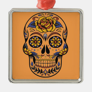 Ornamento De Metal crânio mexicano dia dos mortos