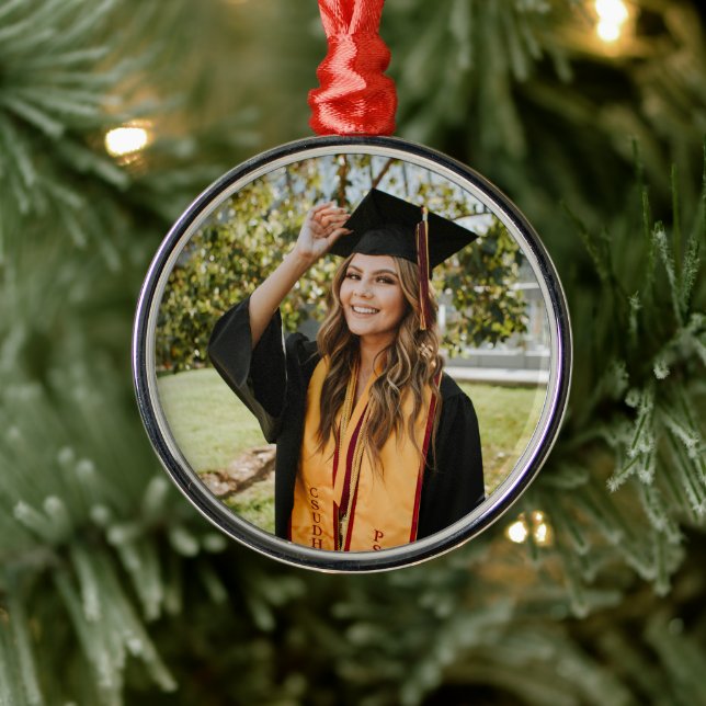 Ornamento De Metal Create Your Own Custom Graduate Photo (Árvore)