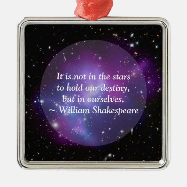 Ornamento De Metal Create Your Own Inspirational Quote Purple Cosmic (Frente)