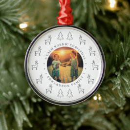 Ornamento De Metal Create your own nordic family photo christmas