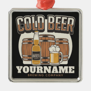 Ornamento De Metal Criação Personalizada De Cerveja Fria De Carvalh
