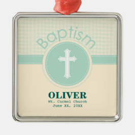 Ornamento De Metal Criança de Deus, Batismo, Sexo Verde Neutro