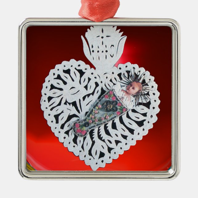 Ornamento De Metal Criança Jesus,Antiguamente Esculpindo Papel Cardía (Frente)