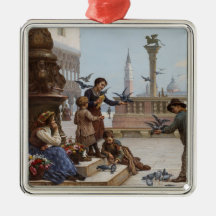 Crianças alimentando pombos em Veneza (por Paolett