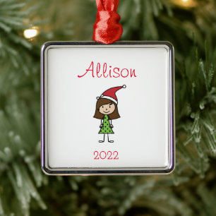 Ornamento De Metal Crianças Personalizadas Feriado de Natal Bonito