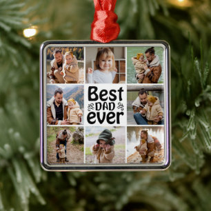 Ornamento De Metal Crie seu próprio 8 Pai de colagem de fotos