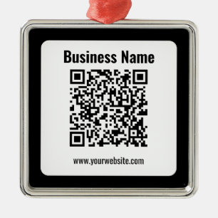 Ornamento De Metal Crie seu próprio código QR Transparente