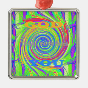 Ornamento De Metal Crie seu próprio Deus abençoe seu texto inspirador