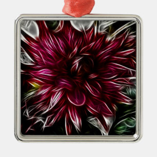 Ornamento De Metal Crimson Flower