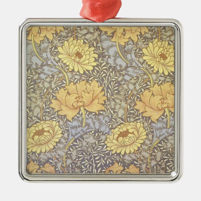 Ornamento De Metal Crisântemo Flor de Mãe de William Morris (Frente)