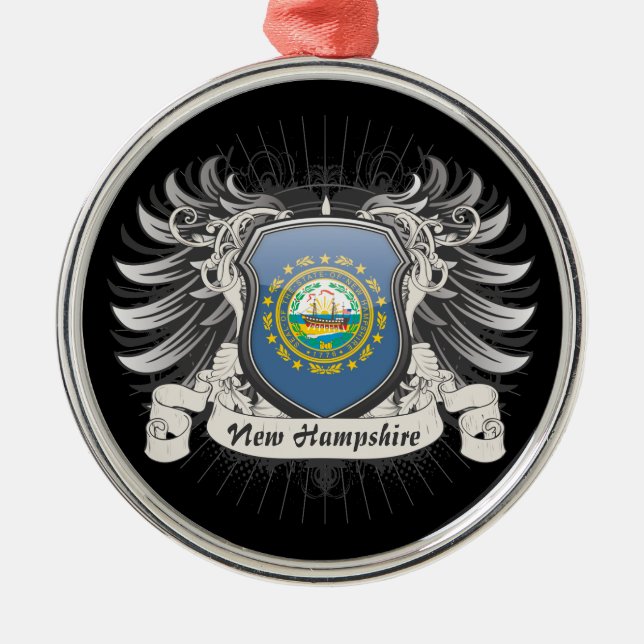 Ornamento De Metal Crista de New Hampshire (Frente)
