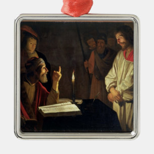 Ornamento De Metal Cristo antes de Caiaphas (óleo em canvas)