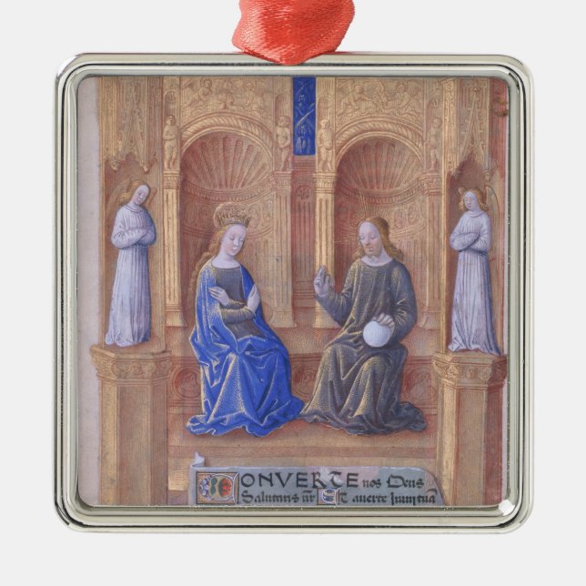 Ornamento De Metal Cristo e a Virgem Maria Enthroned (Frente)