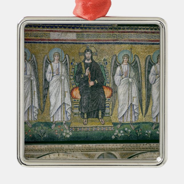 Ornamento De Metal Cristo enthroned com os anjos 2 (Frente)