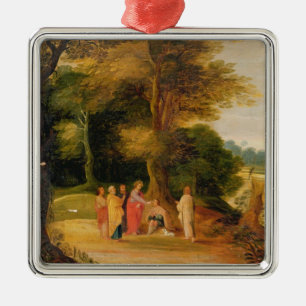 Ornamento De Metal Cristo que cura o homem cego