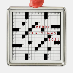 Ornamento De Metal Crossword Puzzle ~ Changeable Year