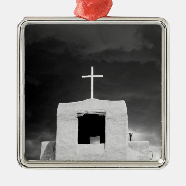 Ornamento De Metal Cruz na igreja mais velha, San Miguel, Papais noei (Frente)