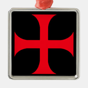 Ornamento De Metal Cruz vermelha Templária