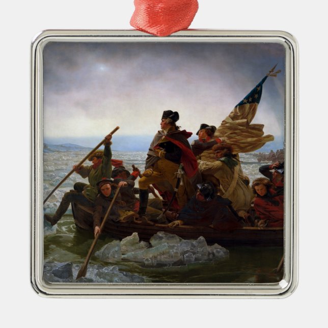 Ornamento De Metal Cruzando Delaware 1776: General George Washington (Frente)