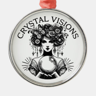 Ornamento De Metal Crystal Visions Mystical Woman Vintage T-Shirt   B