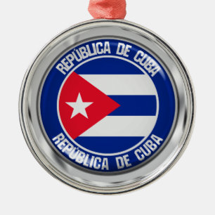 Ornamento De Metal Cuba Round Emblem