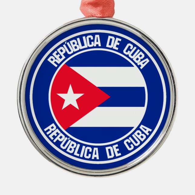 Ornamento De Metal Cuba Round Emblem (Frente)