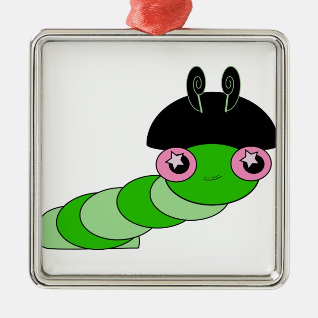 Ornamento De Metal Cuja lagarta (Frente)