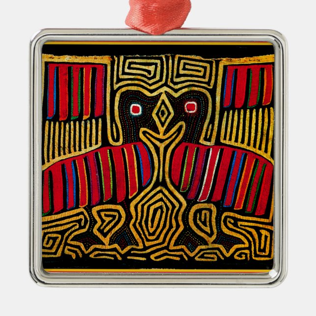 Ornamento De Metal Cuna Indian Mola Duck Design (Frente)