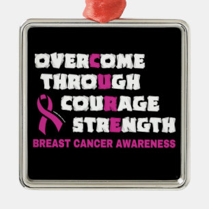 Ornamento De Metal CURE...Cancer de peito