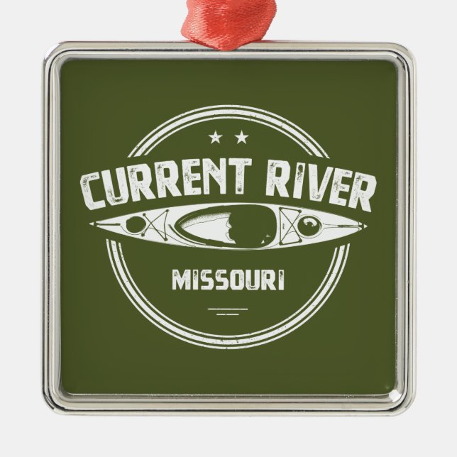 Ornamento De Metal Current River Missouri Kayaking (Frente)