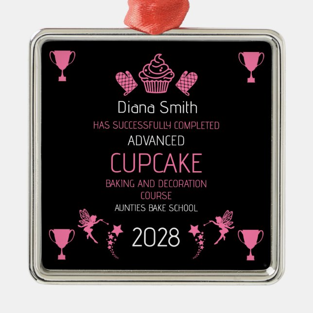 Ornamento De Metal Curso de cupcake (Frente)